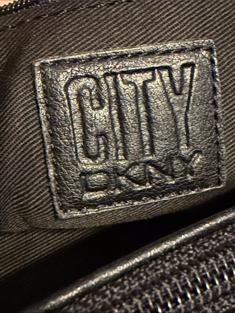 DKNYC Black Nylon Tote Bag with Leather Trim